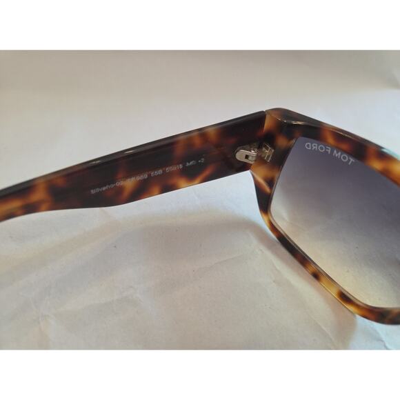 TOM FORD WYATT TF 989 55 B HAVANA W/ BLUE LENSES AUTHENTIC SUNGLASSES 56-15 main image 4